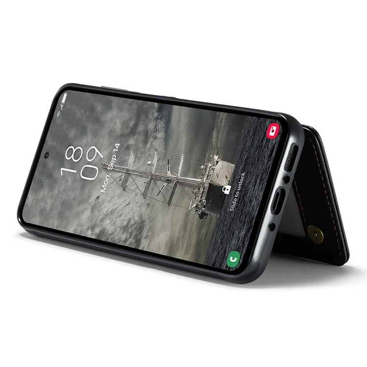CASEME C22 Series For Samsung Galaxy A35 5G Case Leather+TPU Cover RFID Blocking Card Slots