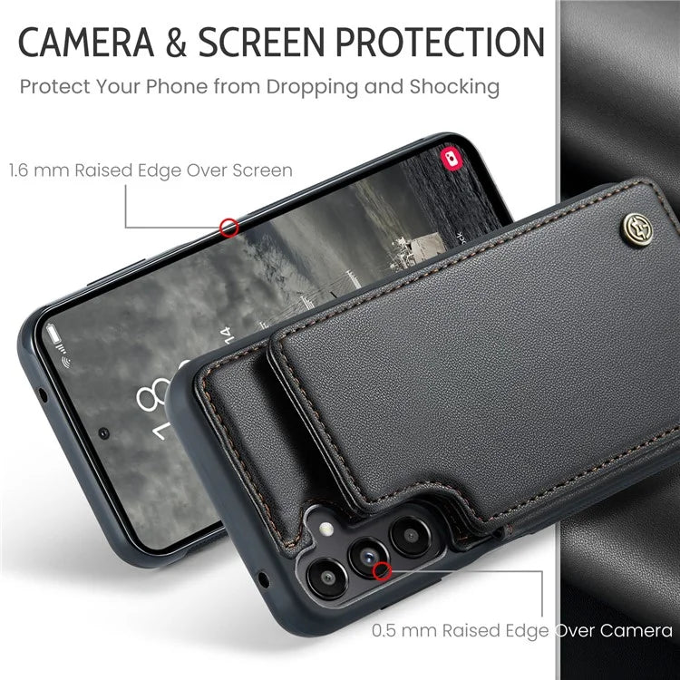 CASEME C22 Series For Samsung Galaxy A35 5G Case Leather+TPU Cover RFID Blocking Card Slots