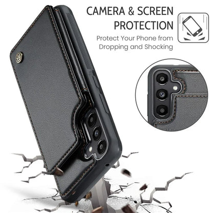 CASEME C22 Series For Samsung Galaxy A35 5G Case Leather+TPU Cover RFID Blocking Card Slots