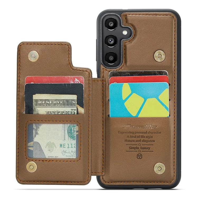 CASEME C22 Series For Samsung Galaxy A35 5G Case Leather+TPU Cover RFID Blocking Card Slots