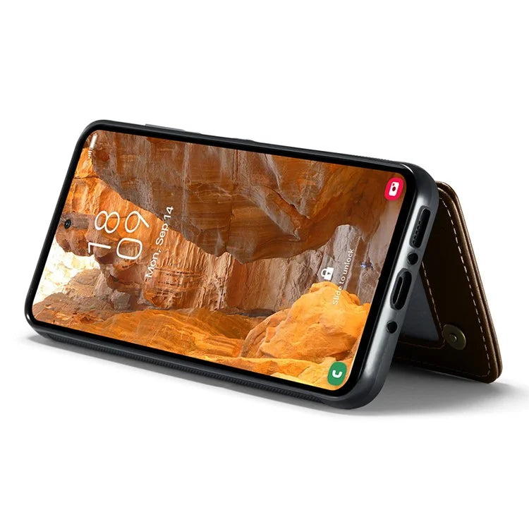 CASEME C22 Series For Samsung Galaxy A35 5G Case Leather+TPU Cover RFID Blocking Card Slots