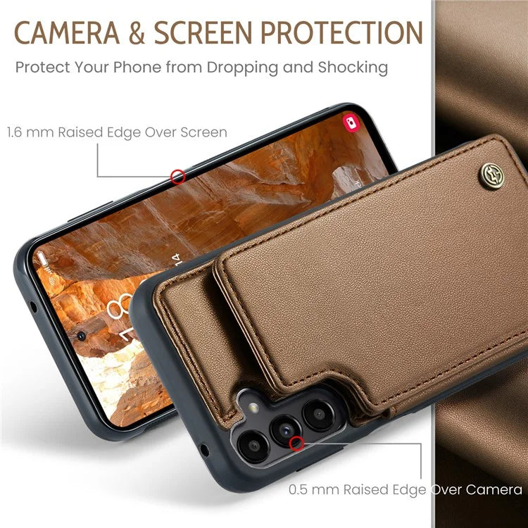 CASEME C22 Series For Samsung Galaxy A35 5G Case Leather+TPU Cover RFID Blocking Card Slots