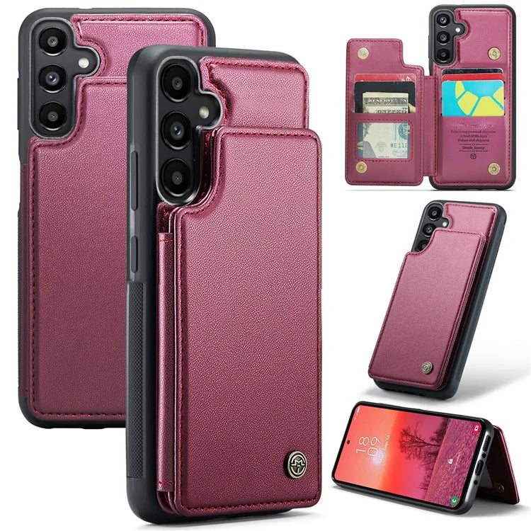 CASEME C22 Series For Samsung Galaxy A35 5G Case Leather+TPU Cover RFID Blocking Card Slots