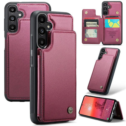 CASEME C22 Series For Samsung Galaxy A35 5G Case Leather+TPU Cover RFID Blocking Card Slots