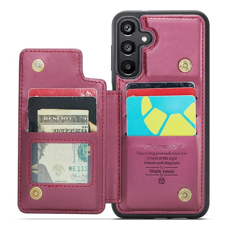CASEME C22 Series For Samsung Galaxy A35 5G Case Leather+TPU Cover RFID Blocking Card Slots