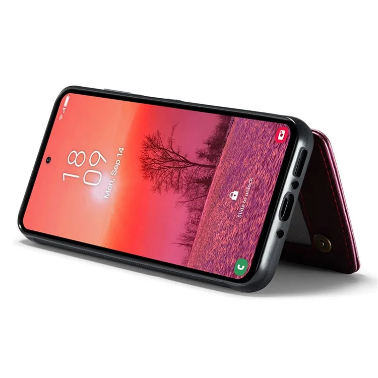 CASEME C22 Series For Samsung Galaxy A35 5G Case Leather+TPU Cover RFID Blocking Card Slots
