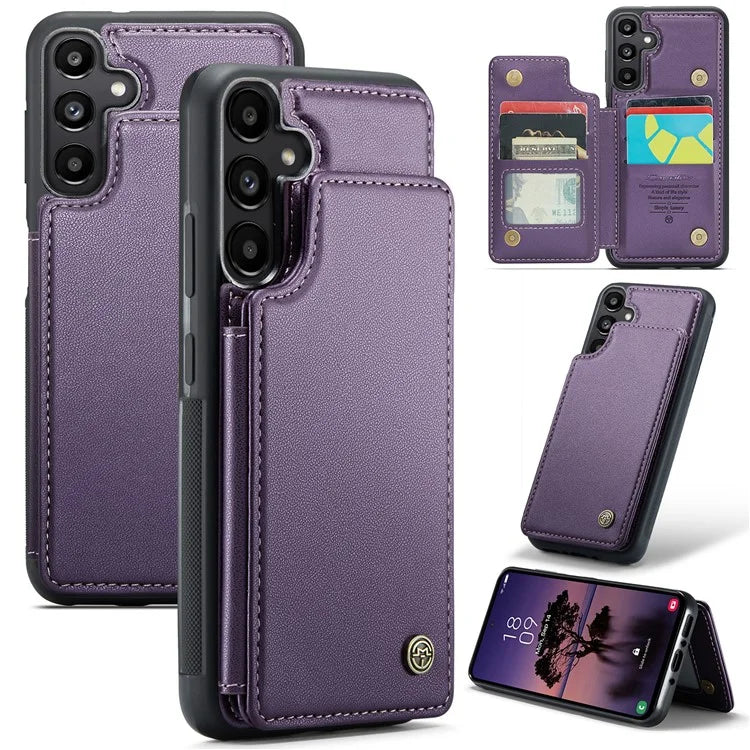 CASEME C22 Series For Samsung Galaxy A35 5G Case Leather+TPU Cover RFID Blocking Card Slots