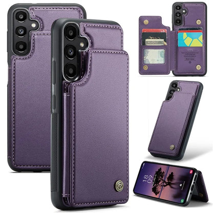 CASEME C22 Series For Samsung Galaxy A35 5G Case Leather+TPU Cover RFID Blocking Card Slots