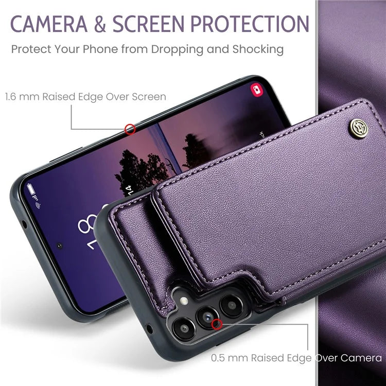 CASEME C22 Series For Samsung Galaxy A35 5G Case Leather+TPU Cover RFID Blocking Card Slots
