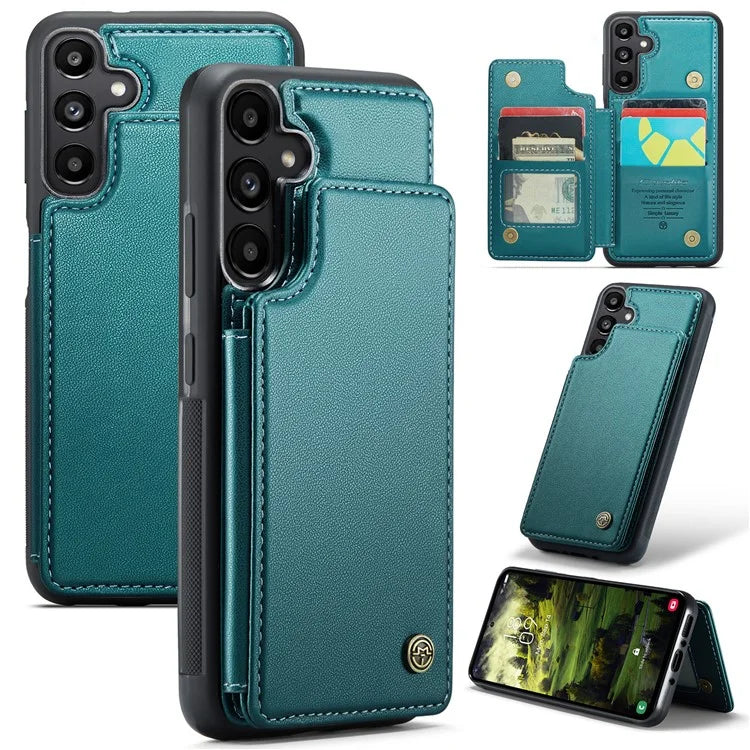 CASEME C22 Series For Samsung Galaxy A35 5G Case Leather+TPU Cover RFID Blocking Card Slots