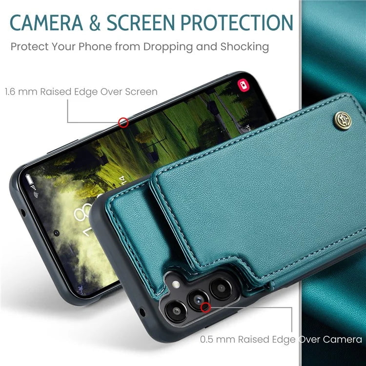 CASEME C22 Series For Samsung Galaxy A35 5G Case Leather+TPU Cover RFID Blocking Card Slots