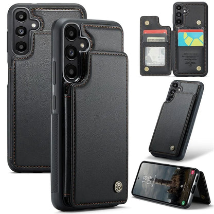 CASEME C22 Series For Samsung Galaxy A55 5G Case RFID Blocking 5 Card Slots Kickstand Back Cover