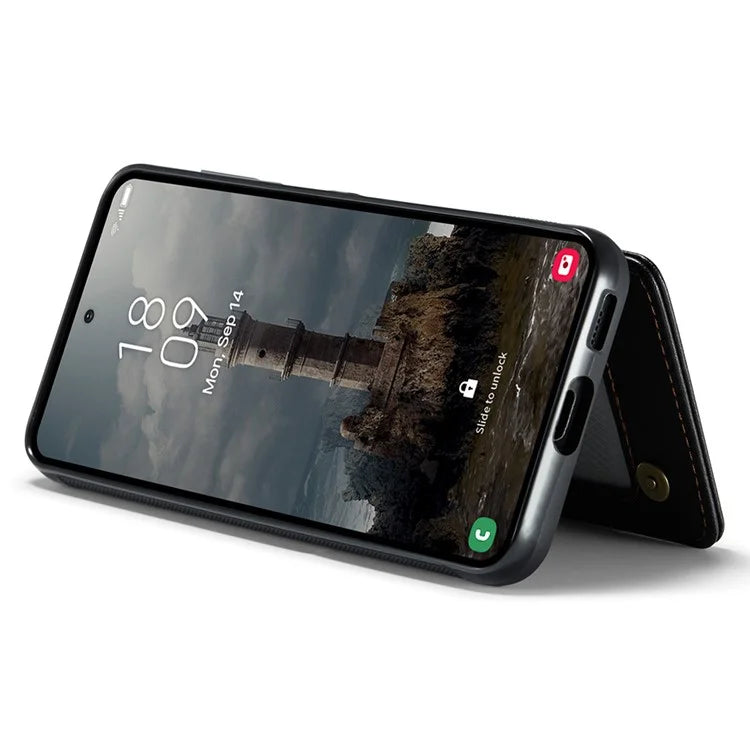 CASEME C22 Series For Samsung Galaxy A55 5G Case RFID Blocking 5 Card Slots Kickstand Back Cover