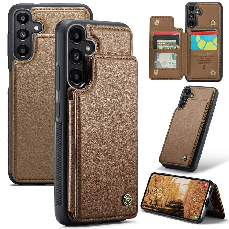 CASEME C22 Series For Samsung Galaxy A55 5G Case RFID Blocking 5 Card Slots Kickstand Back Cover