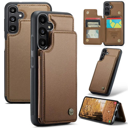 CASEME C22 Series For Samsung Galaxy A55 5G Case RFID Blocking 5 Card Slots Kickstand Back Cover