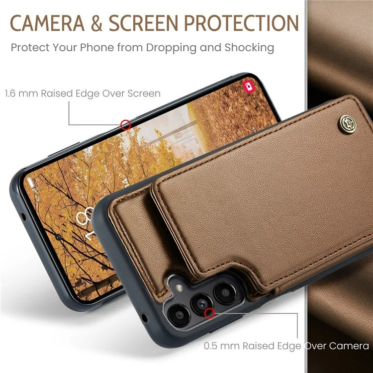 CASEME C22 Series For Samsung Galaxy A55 5G Case RFID Blocking 5 Card Slots Kickstand Back Cover