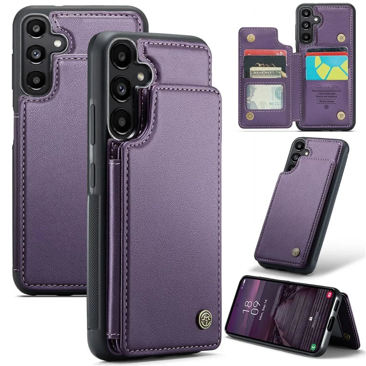 CASEME C22 Series For Samsung Galaxy A55 5G Case RFID Blocking 5 Card Slots Kickstand Back Cover