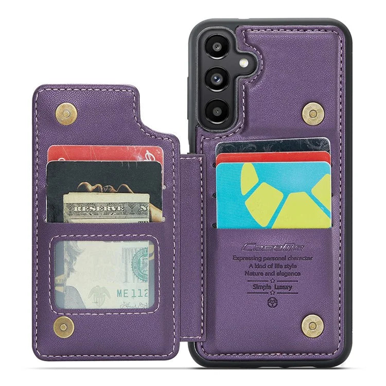 CASEME C22 Series For Samsung Galaxy A55 5G Case RFID Blocking 5 Card Slots Kickstand Back Cover