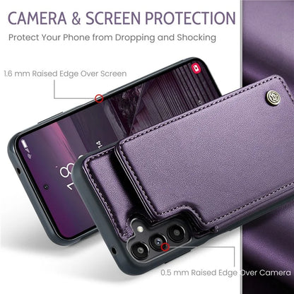 CASEME C22 Series For Samsung Galaxy A55 5G Case RFID Blocking 5 Card Slots Kickstand Back Cover