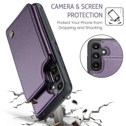 CASEME C22 Series For Samsung Galaxy A55 5G Case RFID Blocking 5 Card Slots Kickstand Back Cover