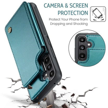 CASEME C22 Series For Samsung Galaxy A55 5G Case RFID Blocking 5 Card Slots Kickstand Back Cover