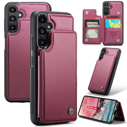 CASEME C22 Series For Samsung Galaxy A55 5G Case RFID Blocking 5 Card Slots Kickstand Back Cover