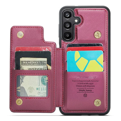 CASEME C22 Series For Samsung Galaxy A55 5G Case RFID Blocking 5 Card Slots Kickstand Back Cover