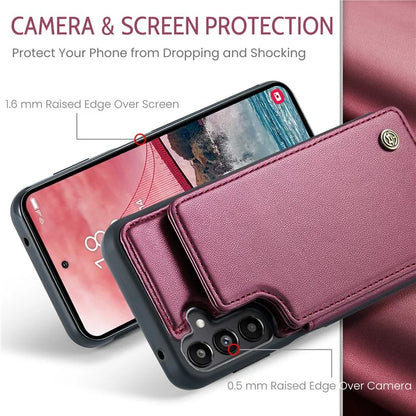 CASEME C22 Series For Samsung Galaxy A55 5G Case RFID Blocking 5 Card Slots Kickstand Back Cover
