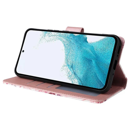For Samsung Galaxy A54 5G Case with Wrist Strap Wallet Leather Phone Cover Marble Pattern