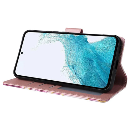 For Samsung Galaxy A54 5G Case with Wrist Strap Wallet Leather Phone Cover Marble Pattern