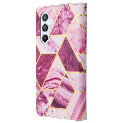 For Samsung Galaxy A54 5G Case with Wrist Strap Wallet Leather Phone Cover Marble Pattern