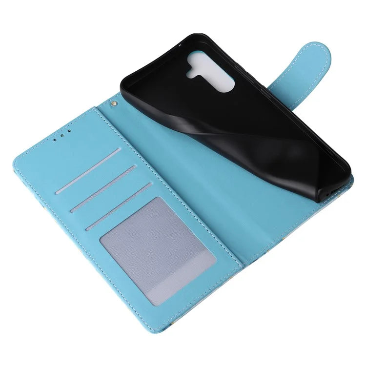 For Samsung Galaxy A54 5G Case with Wrist Strap Wallet Leather Phone Cover Marble Pattern