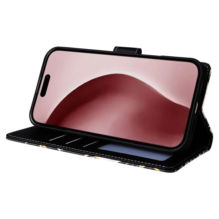 For iPhone 16 Pro Case Lacquered Leather Phone Shell Marble Pattern Design