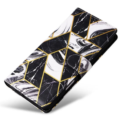 For iPhone 16 Pro Case Lacquered Leather Phone Shell Marble Pattern Design