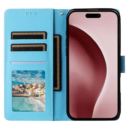 For iPhone 16 Pro Case Lacquered Leather Phone Shell Marble Pattern Design