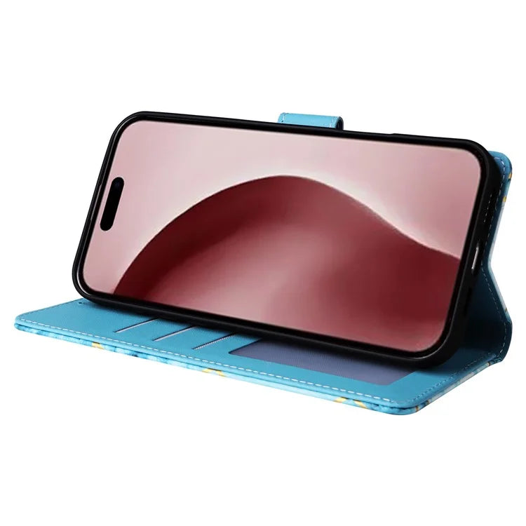 For iPhone 16 Pro Case Lacquered Leather Phone Shell Marble Pattern Design