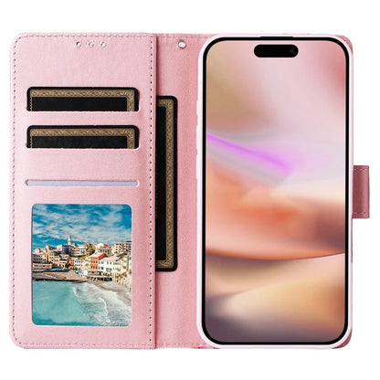 For iPhone 16 Plus Case Marble Leather Phone Cover Slots Holder Carrying Pouch