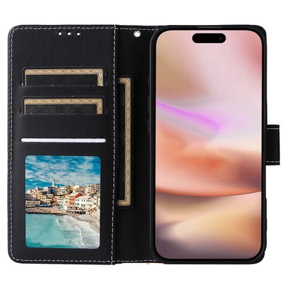 For iPhone 16 Plus Case Marble Leather Phone Cover Slots Holder Carrying Pouch