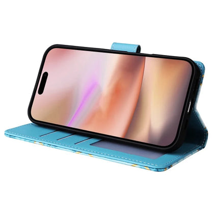 For iPhone 16 Plus Case Marble Leather Phone Cover Slots Holder Carrying Pouch