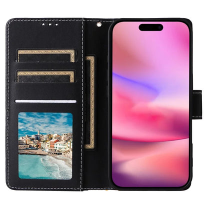 For iPhone 16 Case Marble Pattern Print Leather Wallet Phone Cover