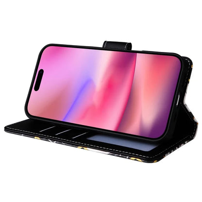 For iPhone 16 Case Marble Pattern Print Leather Wallet Phone Cover