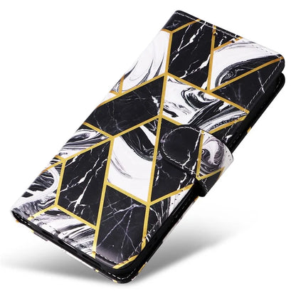 For iPhone 16 Case Marble Pattern Print Leather Wallet Phone Cover