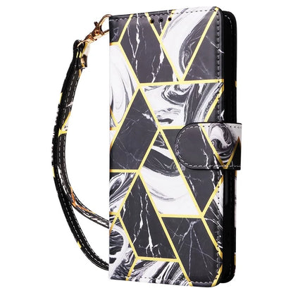 For iPhone 16 Case Marble Pattern Print Leather Wallet Phone Cover