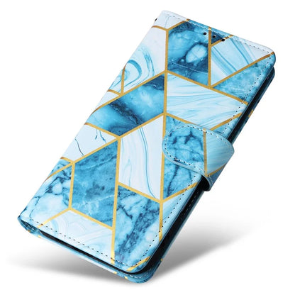 For iPhone 16 Case Marble Pattern Print Leather Wallet Phone Cover