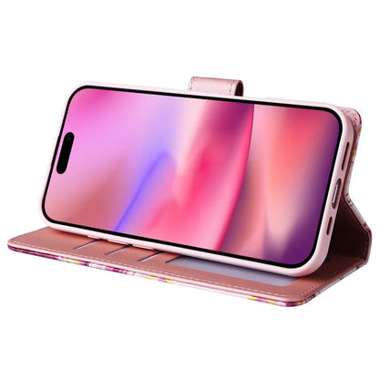 For iPhone 16 Case Marble Pattern Print Leather Wallet Phone Cover