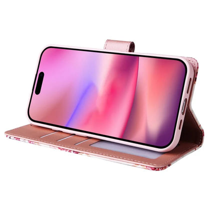 For iPhone 16 Case Marble Pattern Print Leather Wallet Phone Cover