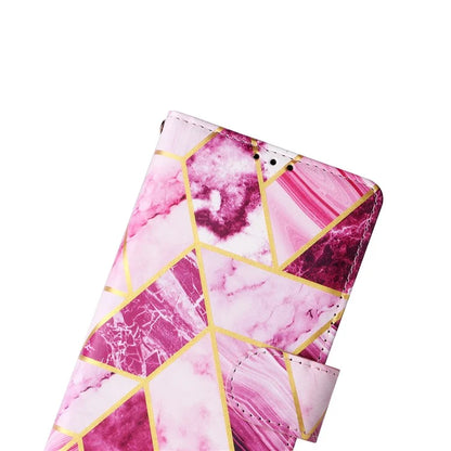 For iPhone 16 Case Marble Pattern Print Leather Wallet Phone Cover