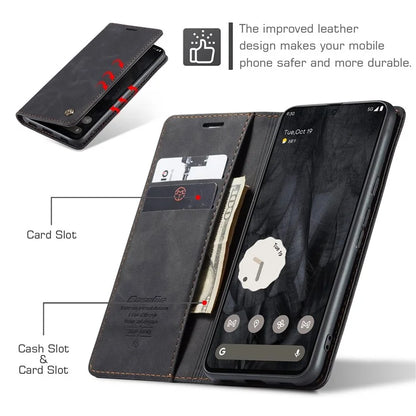 CASEME 013 Series For Google Pixel 8 Pro Case PU Leather Wallet Folio Flip Phone Cover