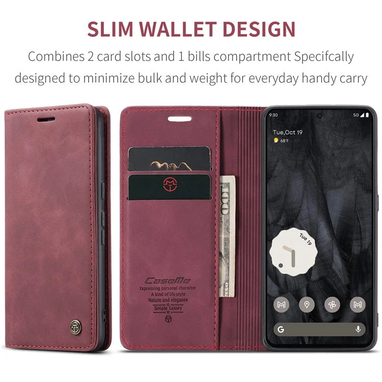 CASEME 013 Series For Google Pixel 8 Pro Case PU Leather Wallet Folio Flip Phone Cover