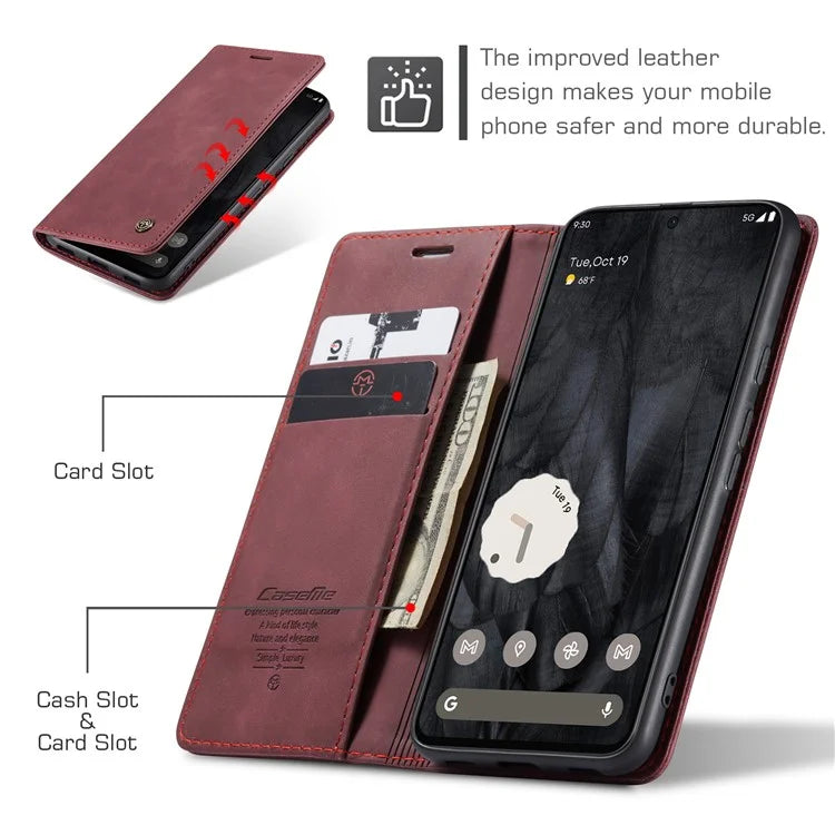 CASEME 013 Series For Google Pixel 8 Pro Case PU Leather Wallet Folio Flip Phone Cover